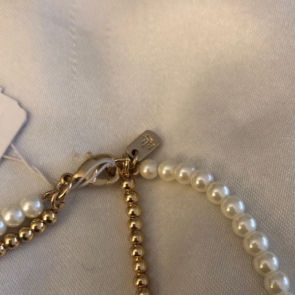 Lauren Ralph Lauren 2PC Layered Necklace Freshwater Pearls Ball Chain Charm NWT - Picture 6 of 13